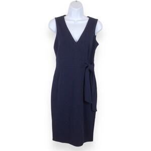 Vince Camuto Navy Blue Sleeveless V-Neck Faux Wrap Dress size 4P